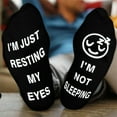 thumbnail image 4 of Funny Novelty Socks for Men Women Teenage Birthday Valentine Christmas Gifts-I'M Not Sleeping，Socks for Men Boy Teen Adult, 4 of 6