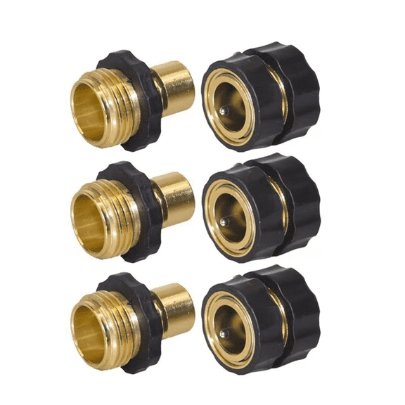 3 Set Quick Connect Hose Fittings for Garden Hose Quick Connector with Gasket, 1.49 Inch GHT Male and Female Attachment Quick Release Water Hose Adapter
