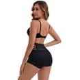 thumbnail image 2 of DARING DIVA Women's High-Waisted Tummy Control Briefs Lace Trim L Black, 2 of 5