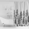 thumbnail image 4 of 72x78 Inch Shower Curtain Grey White Tree Bathroom Decor Waterproof Fabric Bathtub Bath Curtains Decorative Forest Nature Wild Botanical Plant Extra Long Shower Curtain Set with Hooks, 4 of 6