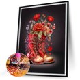 thumbnail image 2 of Cuadros Decorativos Kit de botas de pintura de diamante de taladro redondo completo DIY 5D decoración del hogar artesanía(6) Wdftyju de costura negro 4 estilos, 2 of 9