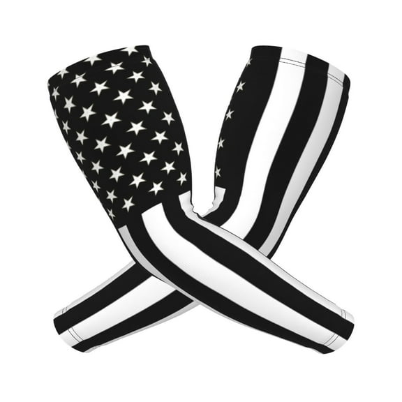 Black America Flag Arm Sleeves For Men And Women Compression Sun Protection Tattoo Cover Up Baseball Basketball Running