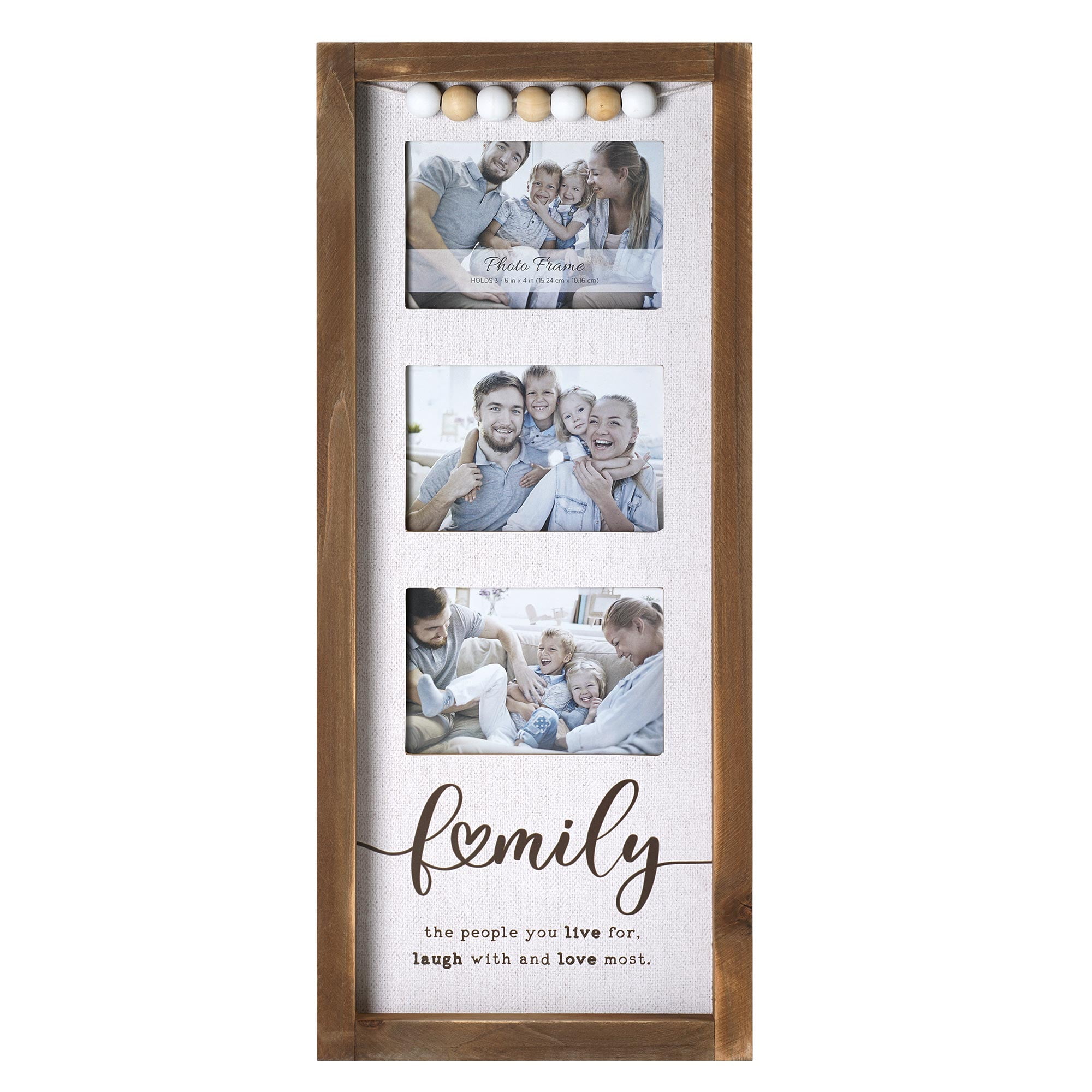 Crystal Art Gallery Love One Another Natural Photo Frame Collage Plaque - 8" x 20"
