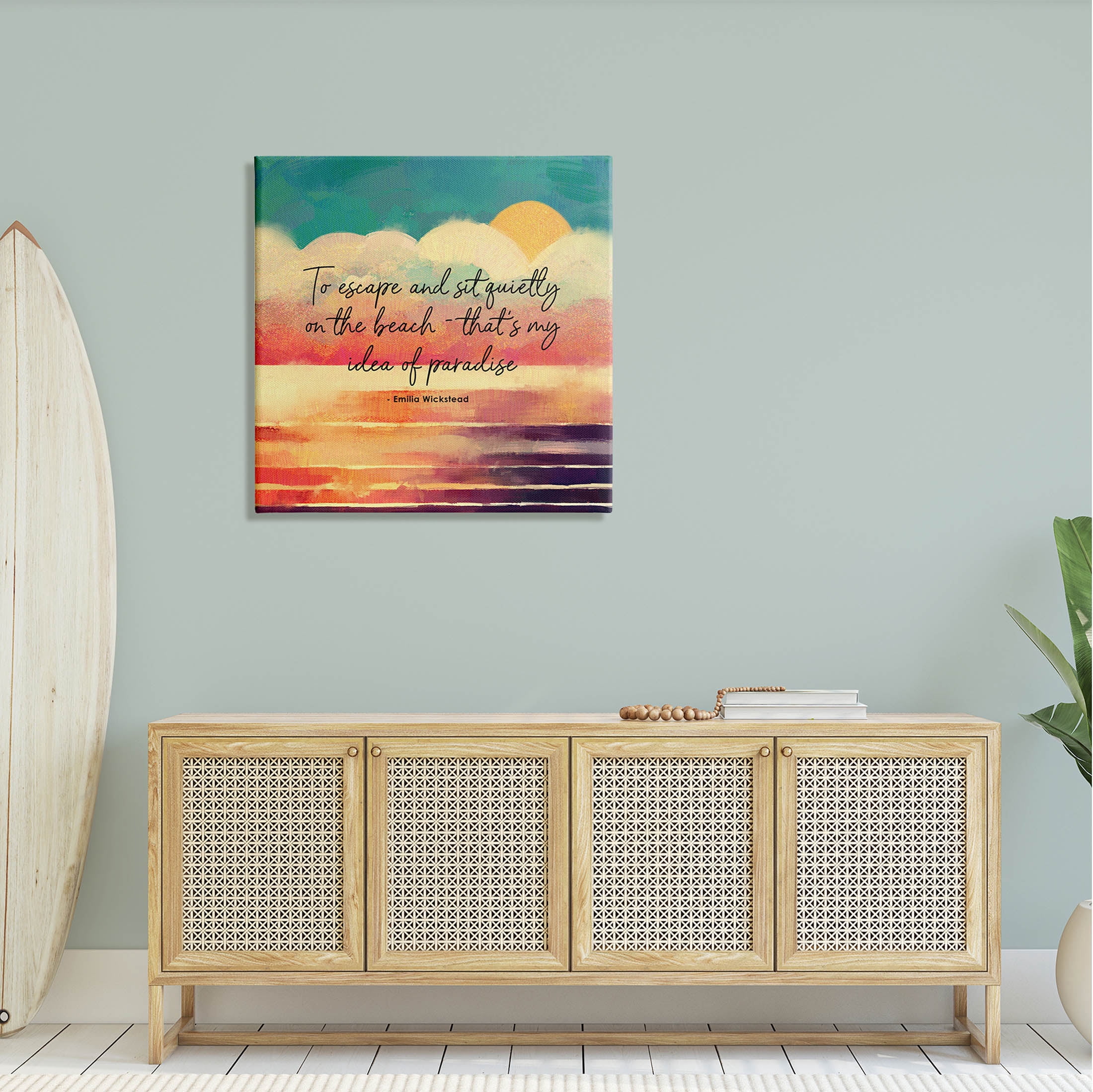 Stupell Industries To Escape Paradise Phrase Graphic Art Gallery Wrapped Canvas Print Wall Art, Design by Ziwei Li
