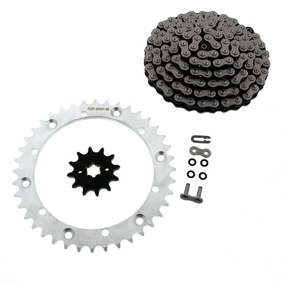 CZ ATV X Ring Chain & Silver Sprocket 12/40 1996-1999 Yamaha 200 Blaster YFS200