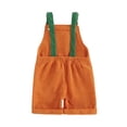 thumbnail image 6 of CAIVO Halloween Pumpkin Patchwork Striped Romper With Pockets For Boys Girls Casual Style Sleeveless Strap One-Pieces For Toddlers And Children Playwear, 6 of 7