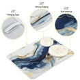 thumbnail image 4 of Blue Marble with Gold Dish Drying Mat Microfiber Kitchen Mats Large Counter Absorbent Dish Pad Drainer Rack 16"x18", 4 of 7