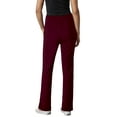 thumbnail image 4 of Daeful Palazzo Pant Buttons Decor Loungewear High Waist Pants Women Elastic Waisted Lounge Straight Leg Trousers Claret L, 4 of 6