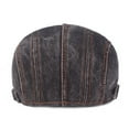 thumbnail image 3 of Retro Denim Beret Flat Cap Men's Cotton Sun Protection Adjustable Cap, 3 of 4