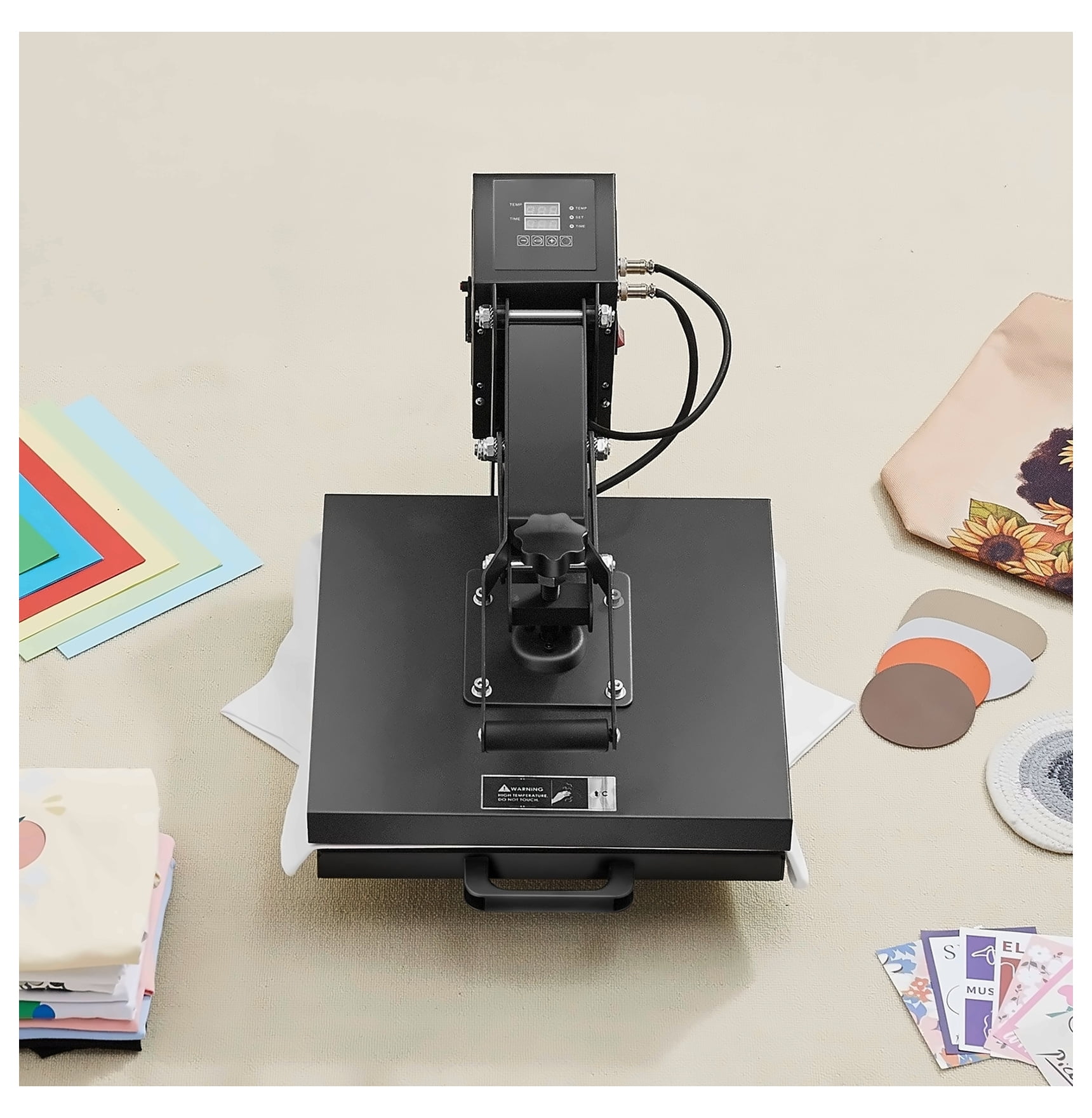 Heat Press Machine 15x15 inch, Sublimation Printer Transfer for T-shirts, DIY Crafts, Hats, Pillows - Digital Control, Adjustable Pressure