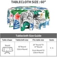 thumbnail image 4 of Tropical Palm Leaves Tablecloth Round 60 Inch Summer Flora Tablecloth Washable Blue Green Banana Leaf Table Cloth for Kitchen Dinner Room Holiday Picnic Party Camping Patio Indoor Outdoor Home Decor, 4 of 6