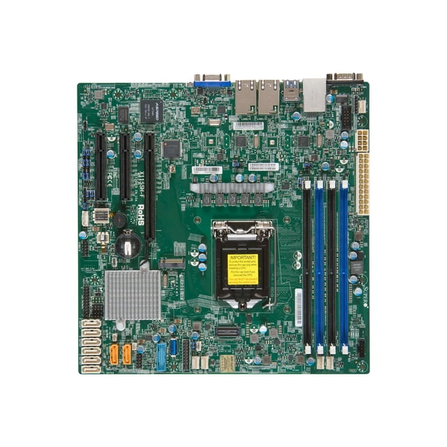 SUPERMICRO X11SSH-F - Carte Mère - micro ATX - Socket LGA1151 - Chipset C236 - USB 3.0 - 2 x Gigabit LAN - Carte Graphique Intégrée
