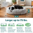 thumbnail image 4 of Furhaven 36" Round Calming Donut Dog Bed with Washable & Removable Cover & Bolster - Shaggy Plush Long Faux Fur Ball Bed - Mist Gray, For Dogs Up to 75 lbs, Large, 4 of 10
