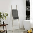 thumbnail image 2 of LuxenHome Rustic Birch Wood 4-Rung Blanket Ladder, 2 of 8