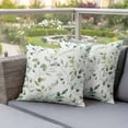 thumbnail image 4 of Sage Green Leaf Pillow Covers 2 Pack Eucalyptus Leaves Pillowcase Waterproof Outdoor Throw Pillow Cover for Patio Garden Square Cushion 24”x24”, 4 of 9