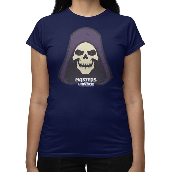 Masters Of The Universe Movie Skeletor Face With Pattern Women's T Shirt (Navy, S-XXL)