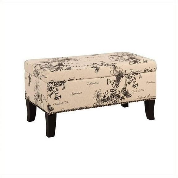 Pemberly Row Linen Ottoman in Botanical