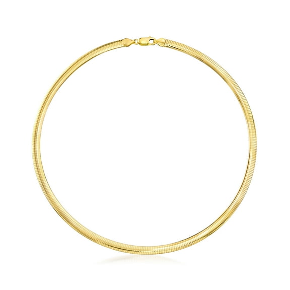 Ross-Simons Italian 6mm 18kt Gold Over Sterling Omega Necklace, Women's, Adult
