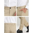 thumbnail image 6 of INSPIRE CHIC Men's Business Plaid Lightweight Regular Fit Flat Front Checked Pants 30 Khaki, 6 of 7