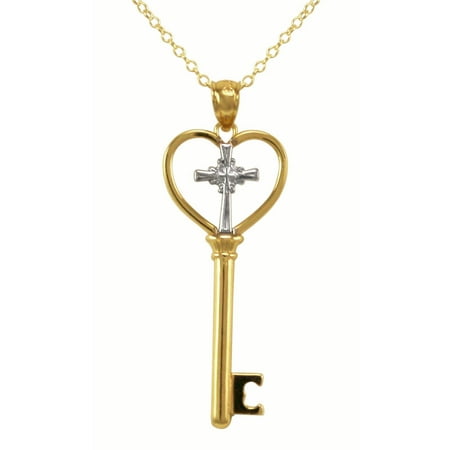 Gos Wht Crosskey Pendant