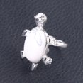 thumbnail image 1 of Women Rings Natural Gems Crystal Turtle Tortoise Lapis Lazuli Obsidian Jewelry, 1 of 6