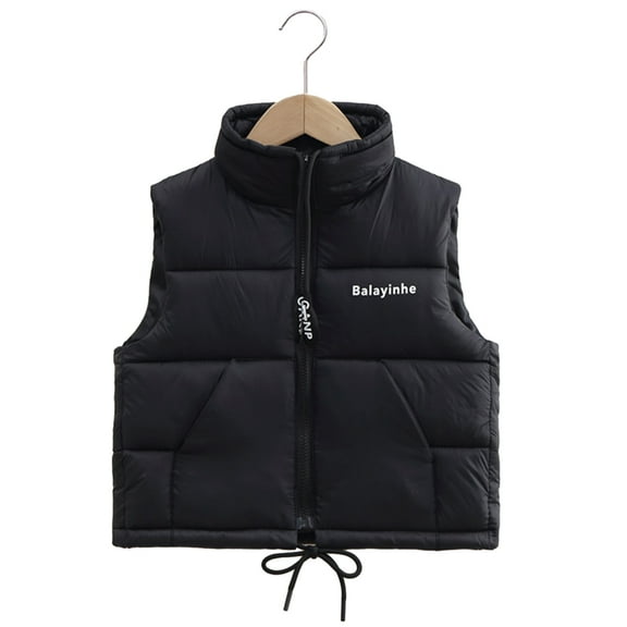 LYMAYTER Boys Girls Stand Collar Vest Kids Toddler Warm Waistcoat Jacket Fall Winter down Cotton Vest Outer for 2-12 Years