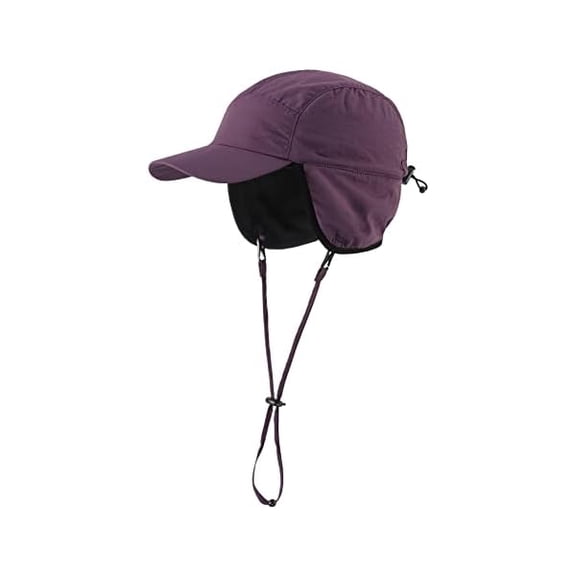 Eryueer Waterproof Men's Winter Hats with Visor Warm Fleece Lined Baseball Cap Earflaps Trooper Trapper Hat for Men