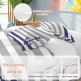 thumbnail image 2 of 3 Piece Anchor Gray Duvet Cover Set California King,Microfiber Comforter/Quilt Cover with Corner Ties and 2 Pillowcases,Modern Navy Blue White Striped Nautical All Season Bedding with Zipper Closure, 2 of 8