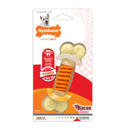 Nylabone Pro Action Dog Bone Dental Chew Toy, Bacon,