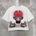 thumbnail image 1 of Camiseta de algodón Y2K para hombre, camiseta Harajuku street hip-hop con estampado de ojos grandes y boca, top clásico de manga corta de gran tamaño, 1 of 5