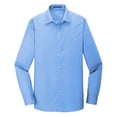 thumbnail image 5 of Mens Slim Fit Long Sleeve Carefree Cotton/Polyester Poplin Shirt Carolina Blue X-Large, 5 of 6