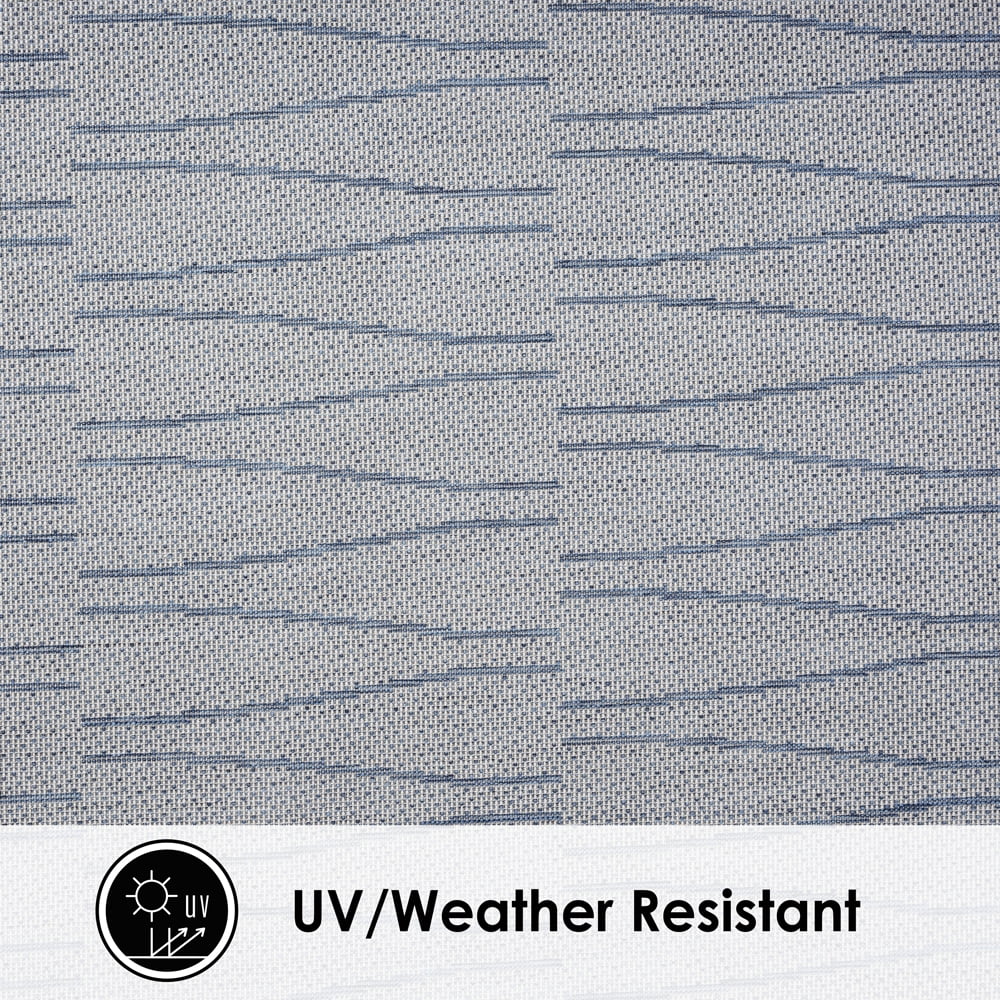 Nicole Miller New York Patio Country Willow Contemporary Geometric Indoor/Outdoor Area Rug, Blue/Grey, 7'9"x10'2"