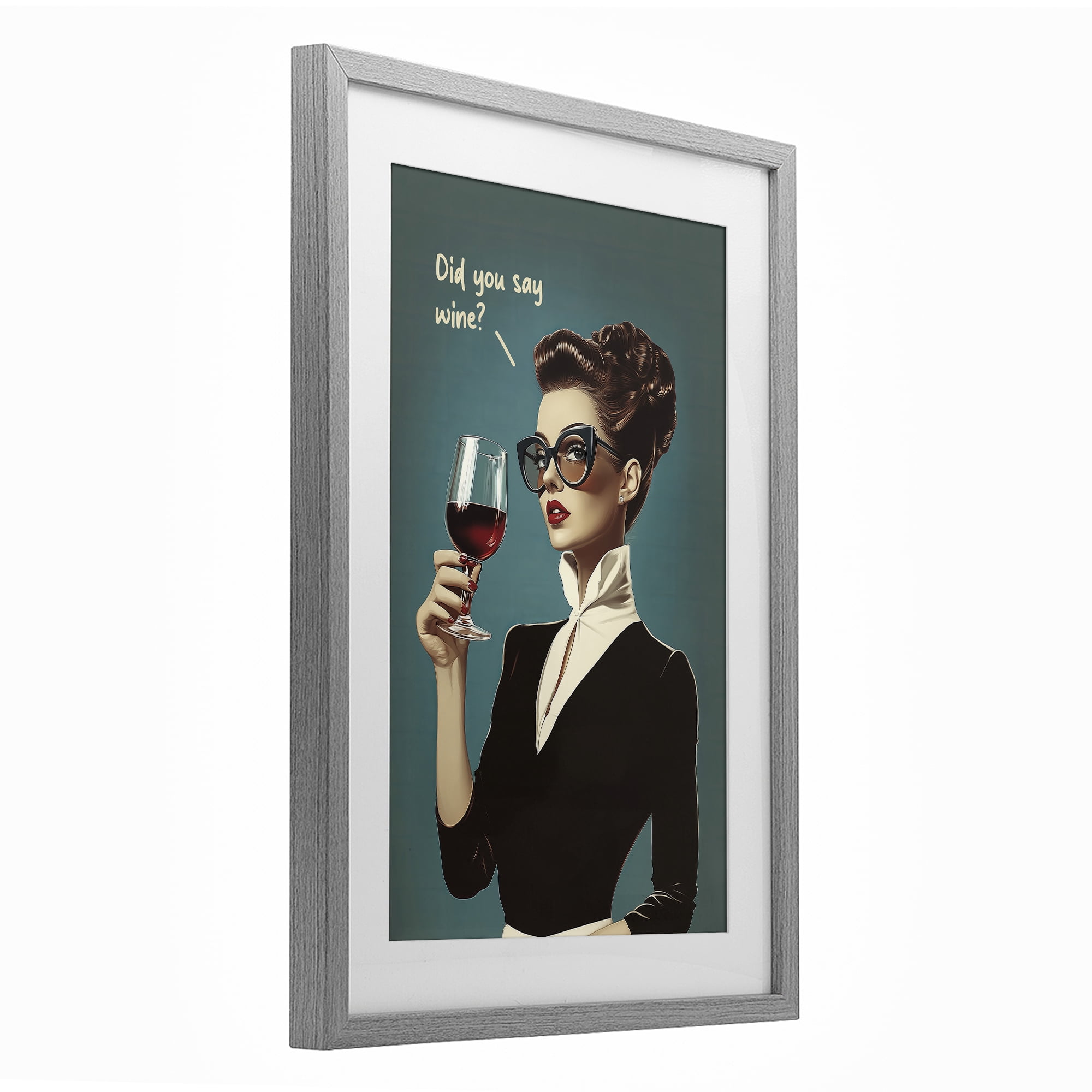 Stupell Industries Did You Say Wine Gray Framed Print Under Glass, design by Andreas Magnusson