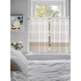 thumbnail image 4 of Tier Curtains 45 Inches Long, Brown Stripe Window Treatment Curtain Drapes, Modern Rustic Horizontal Brown Striped Window Half Privacy Curtains for Bedroom Bathroom, 42"x45", 2 Panels, 4 of 7