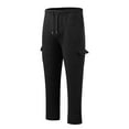 thumbnail image 5 of JTieacloth Summer Long Pants for Men Male Lined Sweatpants Open Bottom Cargo Sweat Pants For Man Wide Leg Cotton Joggers Pants With Pockets Black, 5 of 5