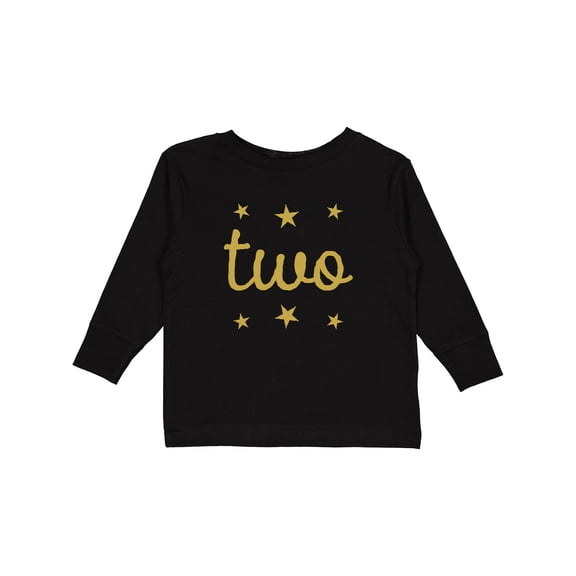 Inktastic 2nd Birthday Gold Two Boys or Girls Long Sleeve Toddler T-Shirt