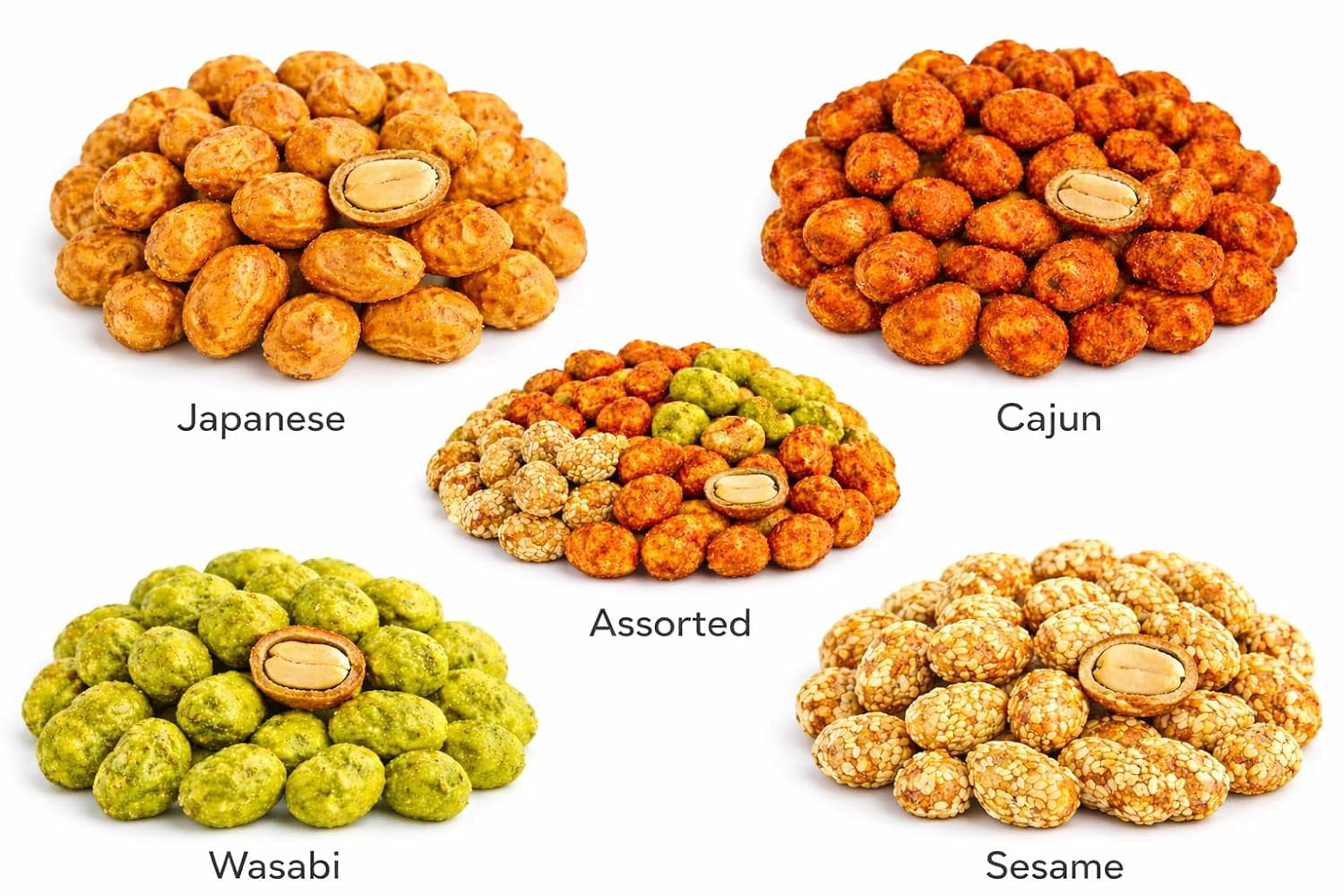 FirstChoiceCandy Dragon Mix Crunchy Peanut, Coated Peanut Variety Mix – Cajun, Sesame, Wasabi & Japanese Style Crunchy Peanut Snack, ( 4 oz ( Pack Of 12)