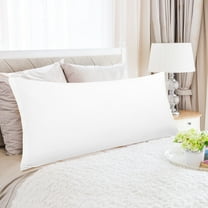 REGALWOVEN Zippered Body Pillow Cover Egyptian Cotton Pillowcases, Standard White