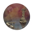 thumbnail image 1 of Fantasy Mouse Pad for Computers, Fairy Tale Medieval Castle High Clouds in the Foggy Mist Air Scenery, Round Non-Slip Thick Rubber Modern Gaming Mousepad, 8" Round, Tan Coral Blue, by Ambesonne, 1 of 2