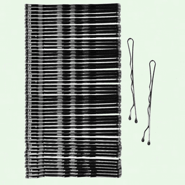 Brown Crimped Women's Slider Bobby Pins, 2 Inch - 50 Count