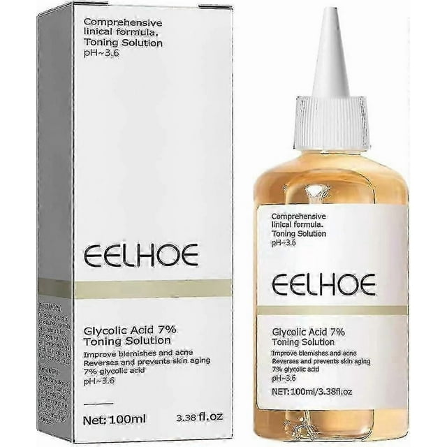 EELHOE Glycolic Acid 7% Toning Resurfacing Solution, Glycolic Sour 7% Toner Solution Toning Solution ph3.6 (100m