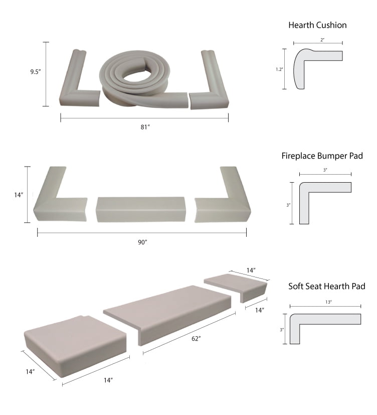 KidKusion Foam Rubber Hearth Guard for Fireplace Hearth, 1 CT, 8.33 ft, Brown, Toddler