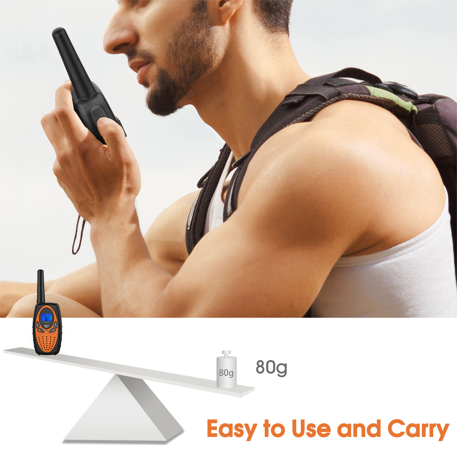 WisHouse M880 Walkie Talkies 2 Pack Orange photo 3
