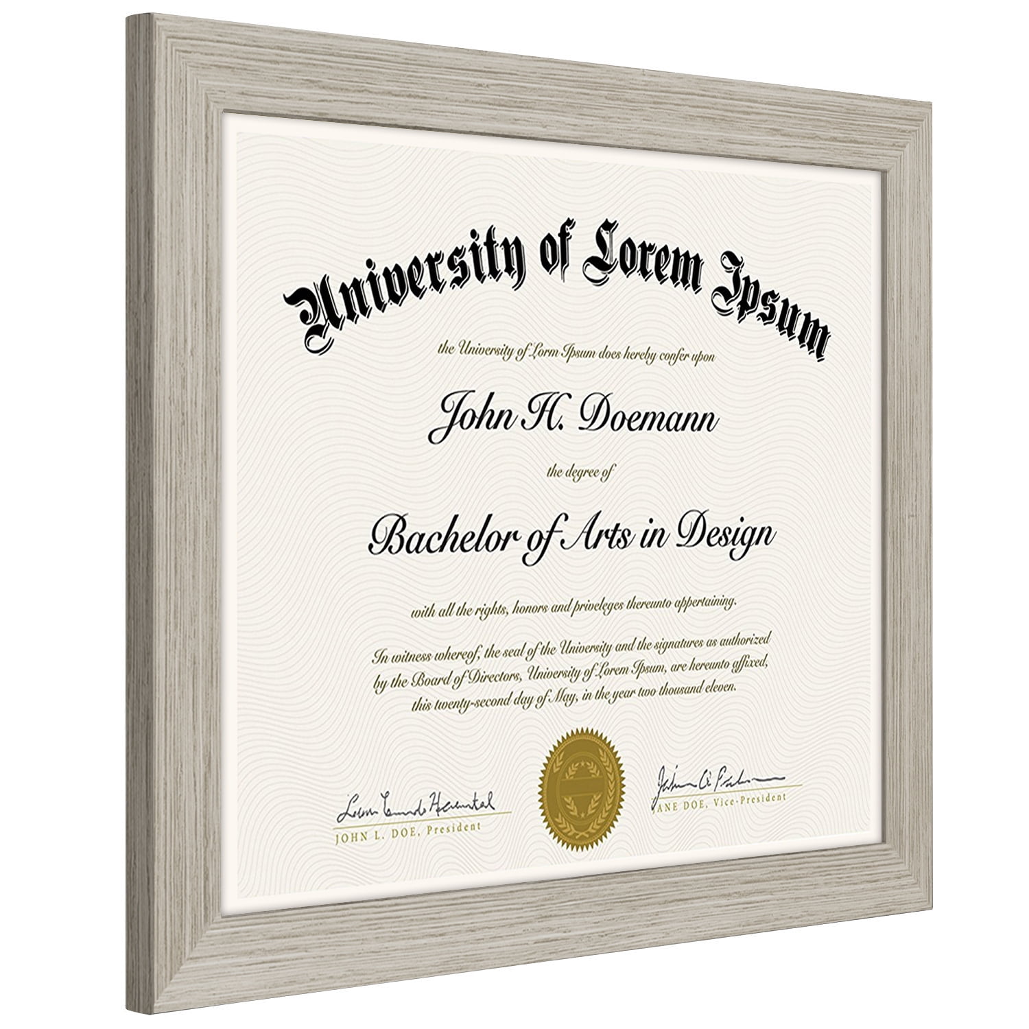 Americanflat 8.5x11 Diploma Frame in Drift Wood with Shatter Resistant Glass - Horizontal and Vertical Formats for Wall and Tabletop