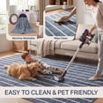 thumbnail image 4 of JONATHAN Y WASHABLE Orton Distressed Ticking Stripe 5' x 8' Machine-Washable Polyester Area Rug, Navy and Cream, Farmhouse Vintage Style with Low Pile for Living Room WSH519D-5, 4 of 6