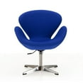 thumbnail image 2 of Raspberry Blue and Polished Chrome Wool Blend Adjustable Swivel Chair, 2 of 4
