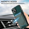 thumbnail image 3 of Nalacover Case for iPhone 14 Pro Max Back Card Slots Wallet Case, Vintage Denim Pattern PU Leather Magnet Car Mount Cover for iPhone 14 Pro Max, Full Edge Protection Anti-Drop Shockproof Case,Green, 3 of 9