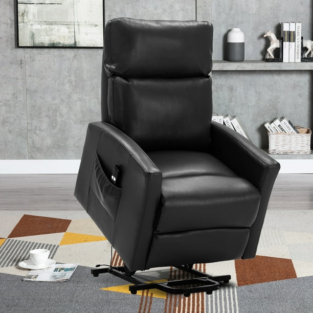 Electric Recliner Chairs For Elderly Heavy Duty Power Lift Recliners For Elderly 300 Lb Capacity Bedroom Chair Modern Faux Leather Chaise Lounge Home Remote Control Recliner For Living Room Q1816 Walmart Com