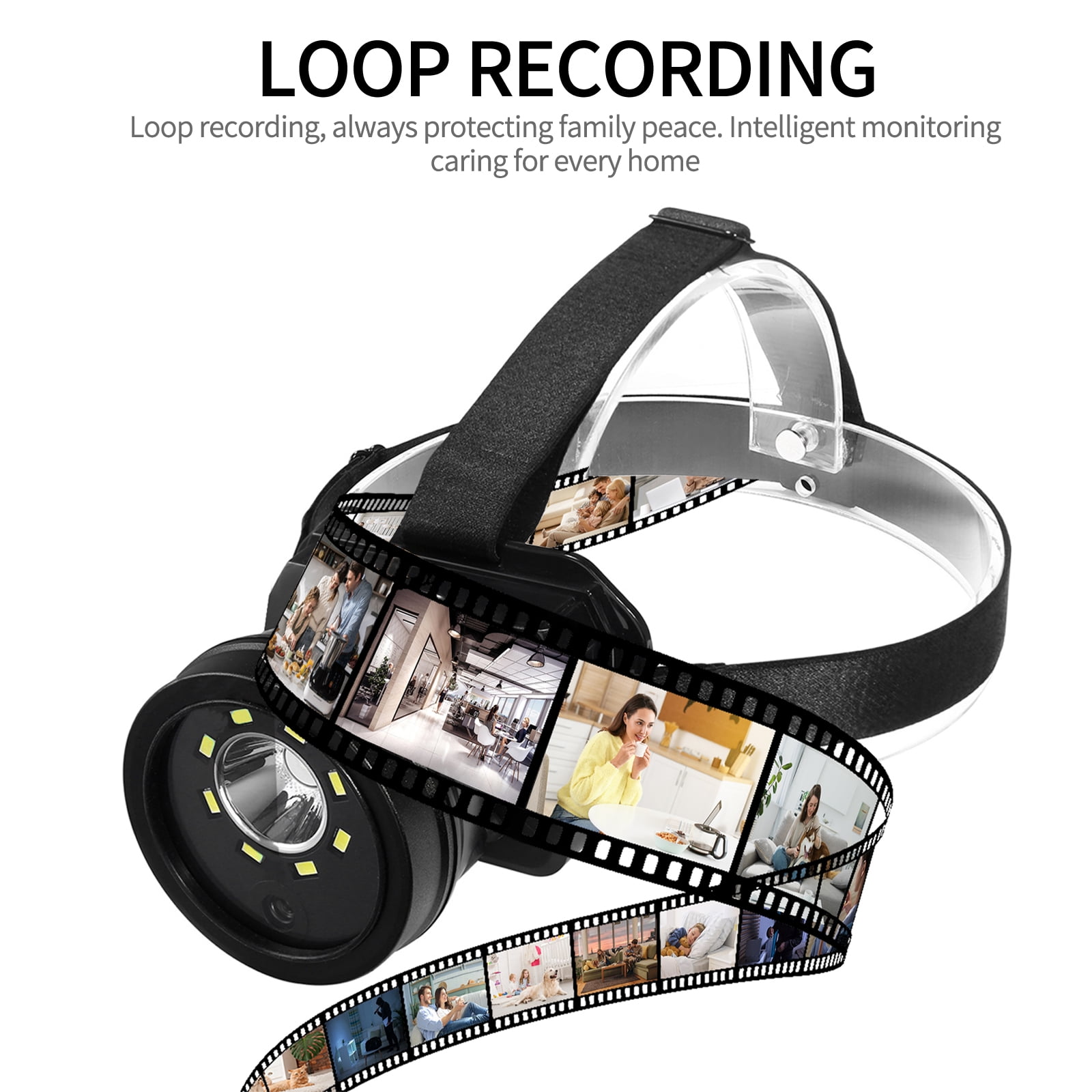 Yaoinaoou 1080P Headlamp Camera - Waterproof Wearable Cam with 120° Lens, 4000mAh Battery & LED Light for Outdoor/Security