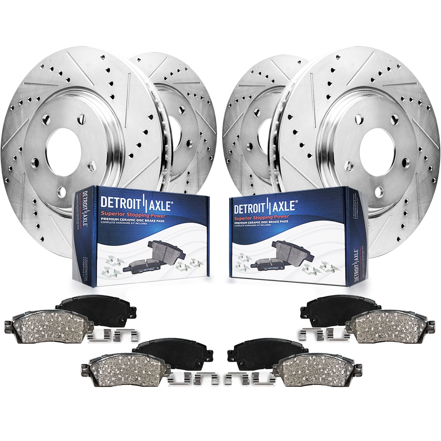 Power Stop K7039 Rear Brake Kit with Drilled/Slotted Brake Rotors and Z23 Evolution Ceramic Brake Pads Power Stop K7039 Rear Brake Kit with Drilled/Slotted Brake Rotors and Z23 Evolution Ceramic Brake Pads